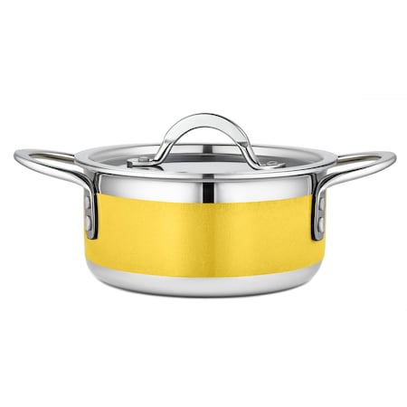 Bon Chef Country French 2 Pot W/Cover 7" X 3" 1 Qt 22 Oz - Yellow 71299-CF2-Y